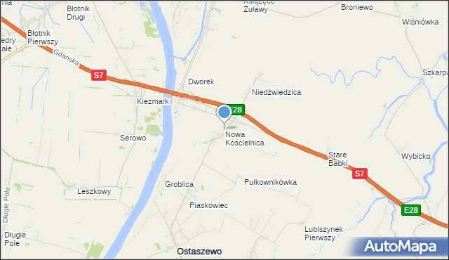 mapa Nowa Kościelnica, Nowa Kościelnica na mapie Targeo